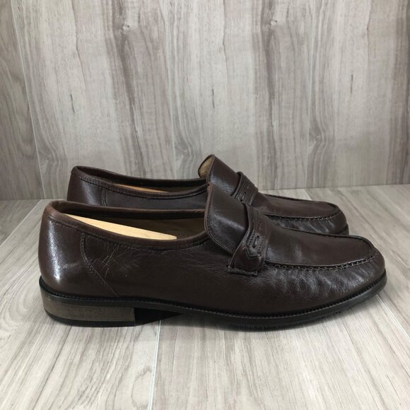 Giorgio Ricci Loafers Mens EU 45 Lavorazione Artibiana Brown Leather Shoes